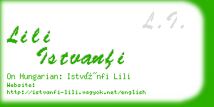 lili istvanfi business card